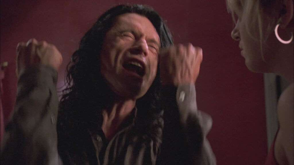 Wiseau freaking out