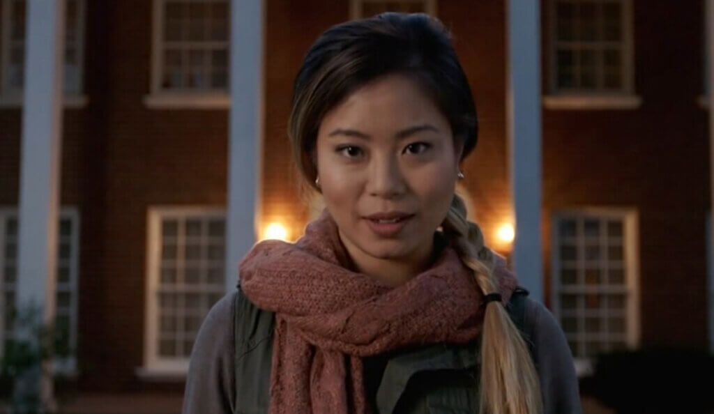 Michelle Ang speaks to the camera