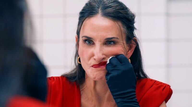 The Substance (2024) makeup scene