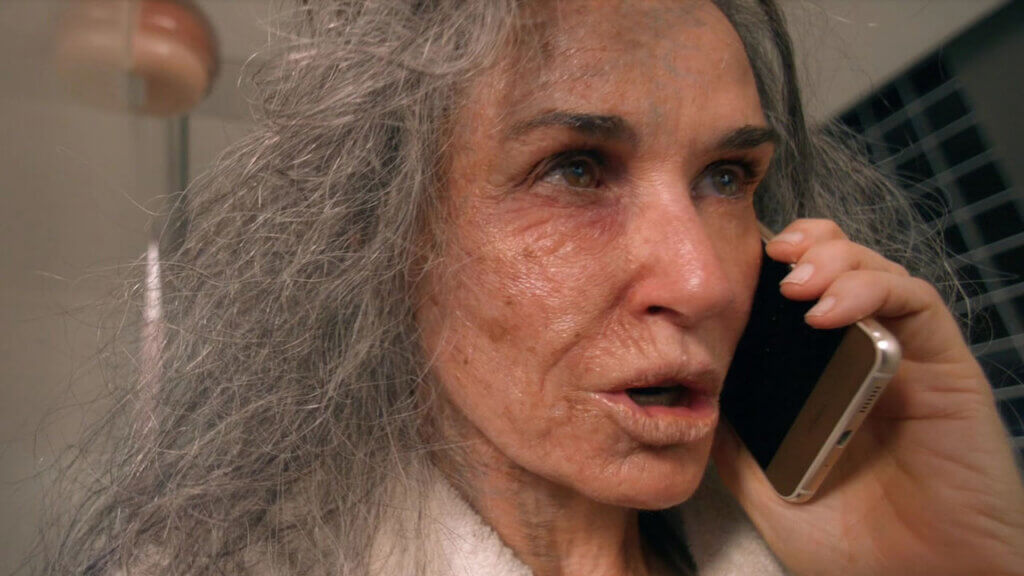 The Substance aging face