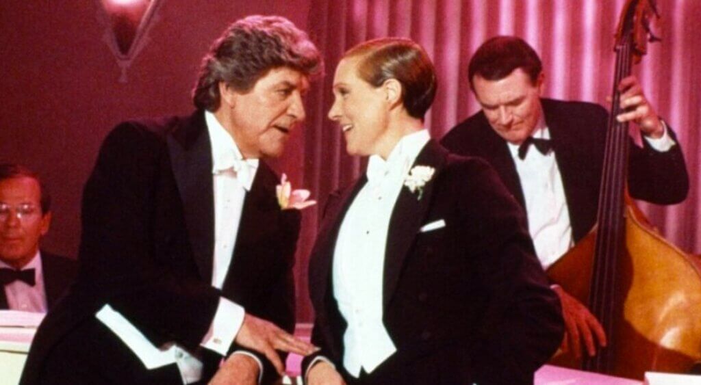 Julie Andrews dresses as a man