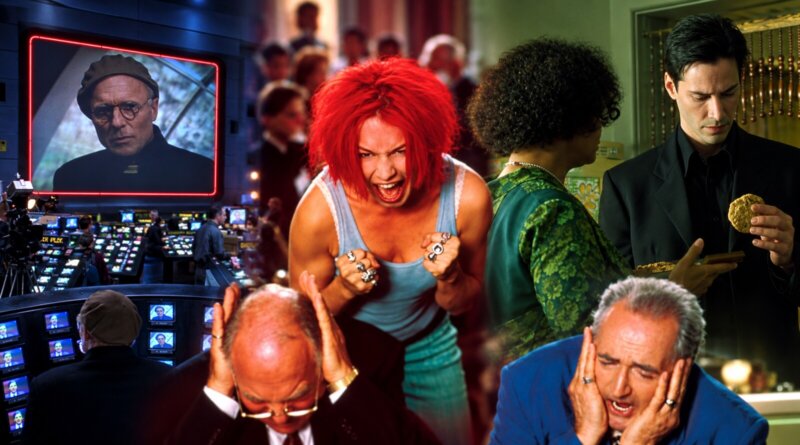 Christof's control room, Lola screaming in a casino, and Neo speaking with the Oracle merge into a collage about free will and determinism.