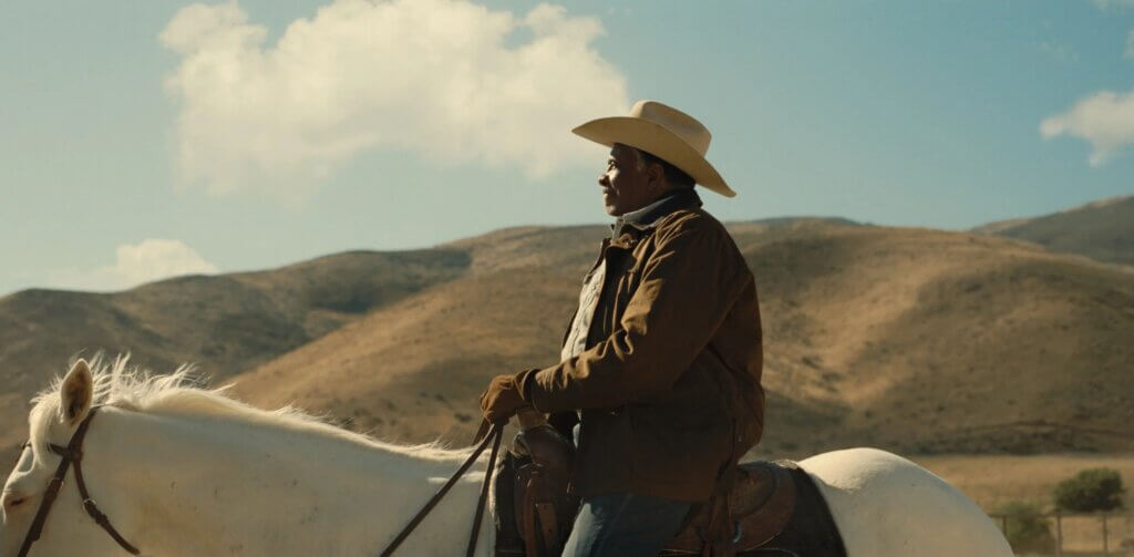 OJ Haywood rides across the California horse ranch in Nope (2022)