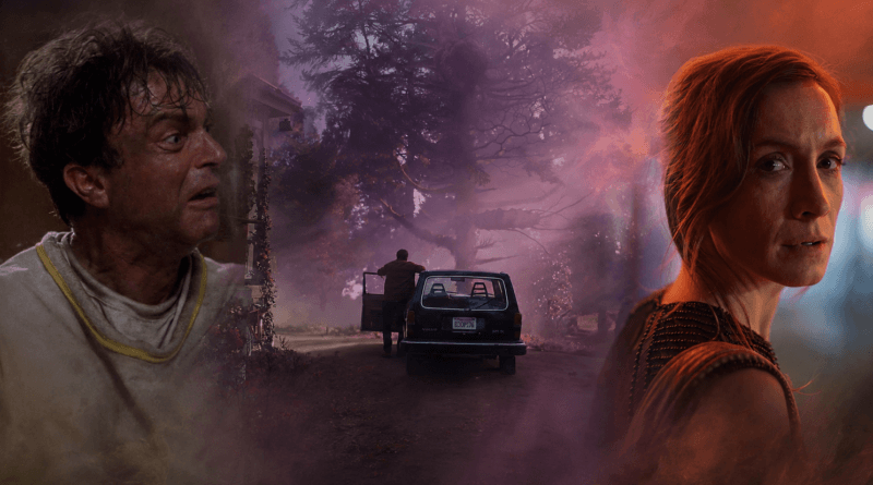 Cosmic horror scenes from In the Mouth of Madness, Color Out of Space, and Aniara