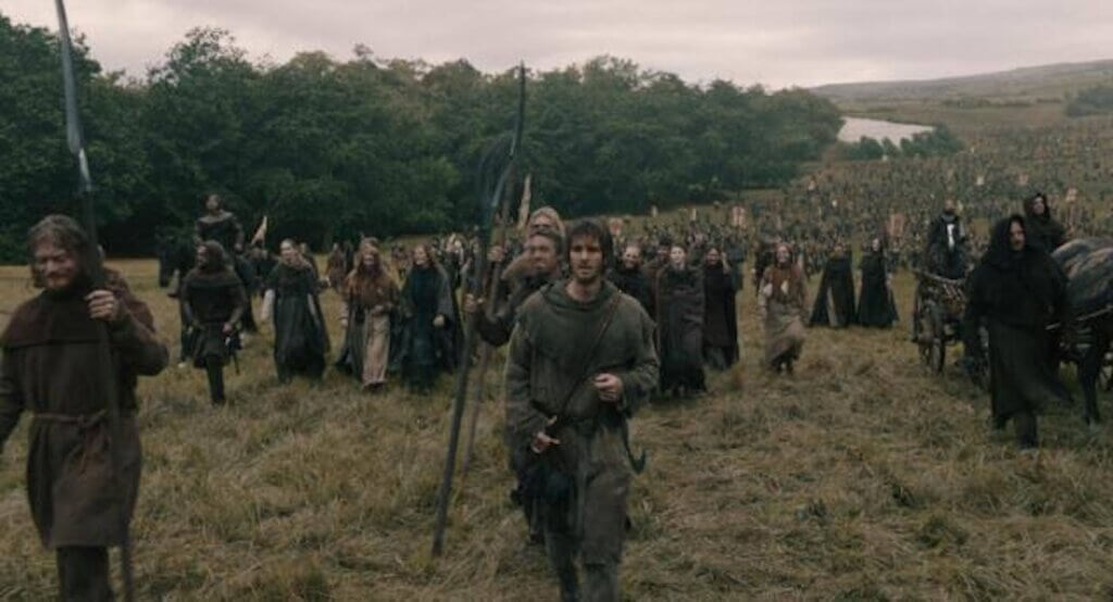 A scene from the rebellion against King Richard II in The Uprising.